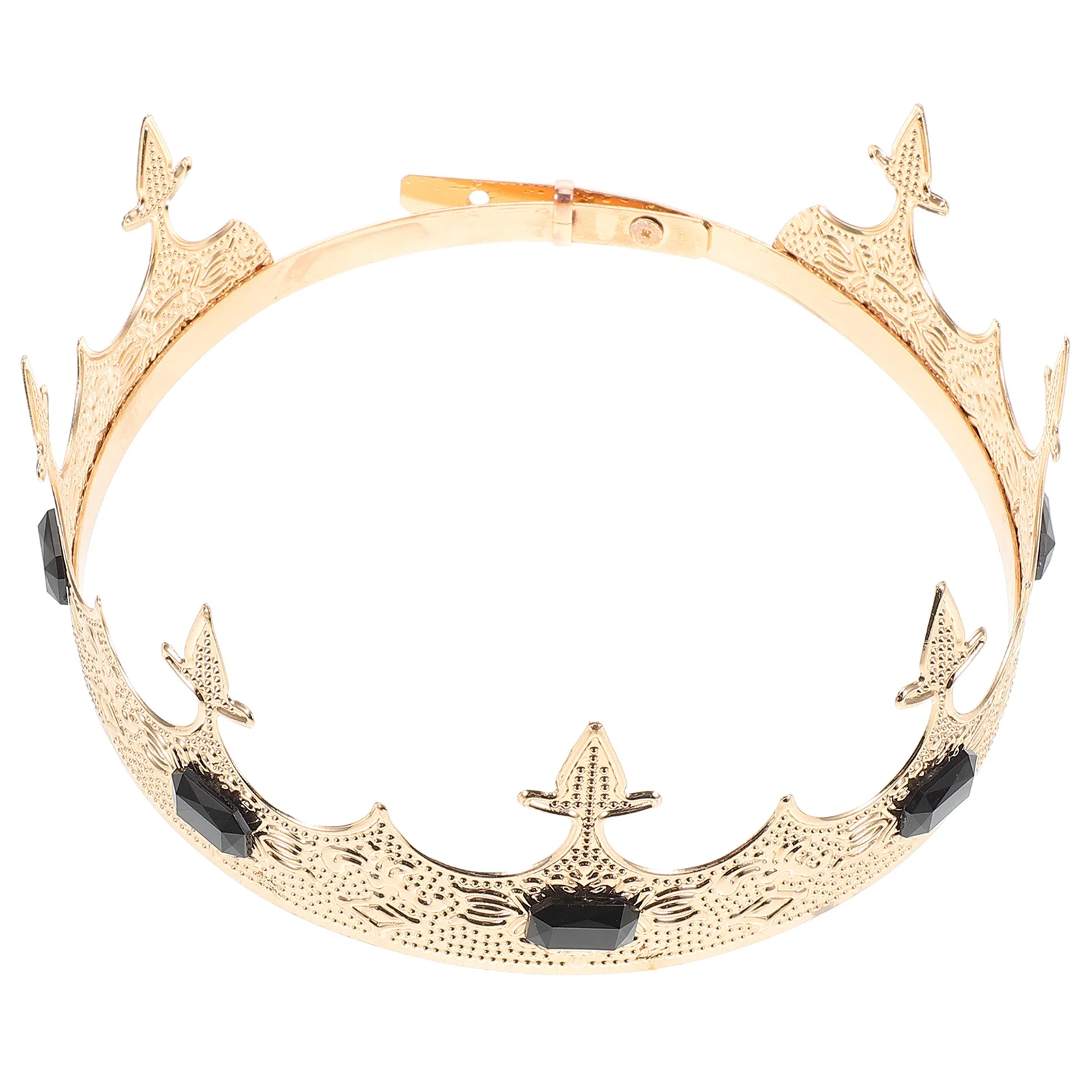 

Men'S Crown Hair Accessory Round Rhinestone Diadem King Tiara For Birthday Wedding Party Costume Bridal Headpiece