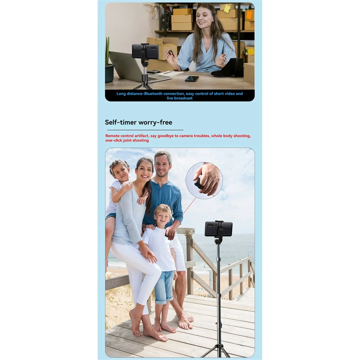 POP-lБеспроводной Bluetooth-пульт дистанционного управления с кольцом на палец Пульт дистанционного управления для видеокамеры