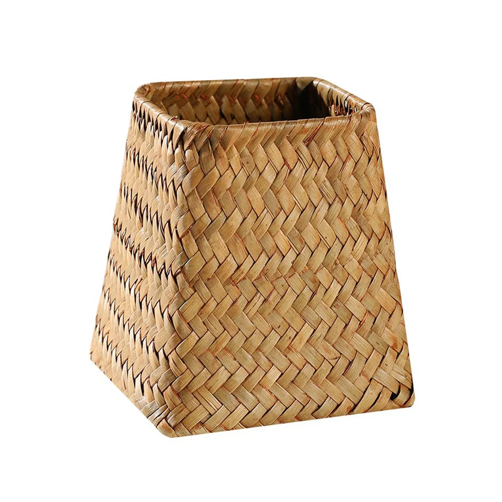 Braided Vase Pen Holder Decorative Woven Household Pencil Storage Container Sundries Basket Rattan Fruit Handmade Brush Seaweed