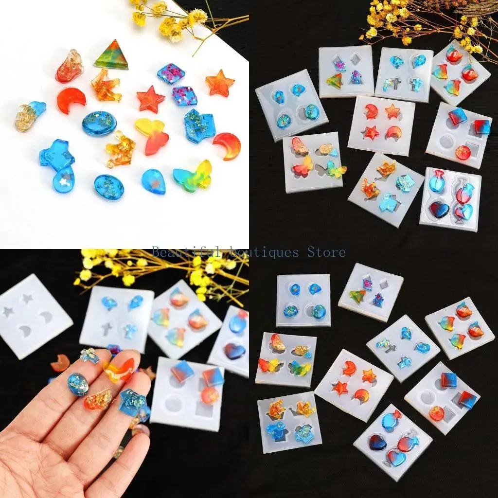 

U4LF Silicone Mould for Crafting Lavas Liquid Earrings and Pendants Portable for Personalize Lavas Liquid Daily Use