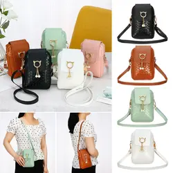 PU leather Mobile Phone Bag Mini Shoulder Bag Pearl Tassel Cover-Style Handbag