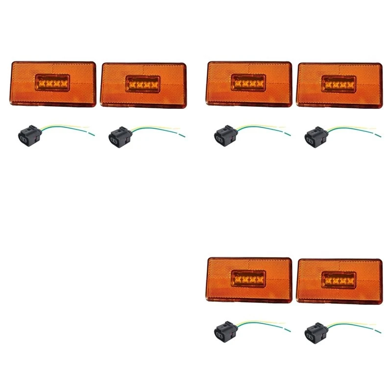 Practical 6Pcs 4LED Side Marker Light 2052119 For Scania 5 6 Series P R Cabs G T S Series Truck With 2Pin Connector Indicator