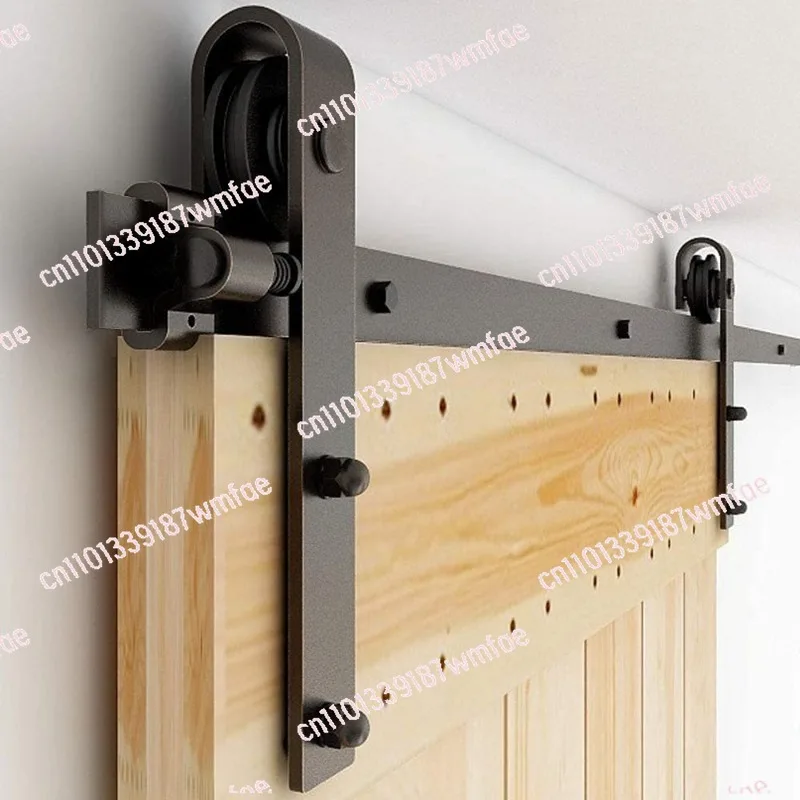 Barn door hanging rail full set of hardware accessories complete set of household sliding door rail slide