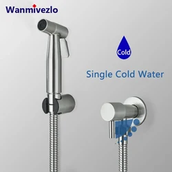 Gebürstete tragbare Bidet Sprayer Edelstahl Toilette Bidet Wasserhahn Bad Shattaf Ventil Jet Set hygienische Dusche Wasserhahn