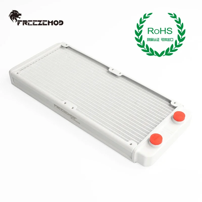 Freezemod g1/4 '', radiador de resfriamento de água para pc, 27mm de espessura, alumínio, dissipador de calor para computador, branco 120/240/360mm