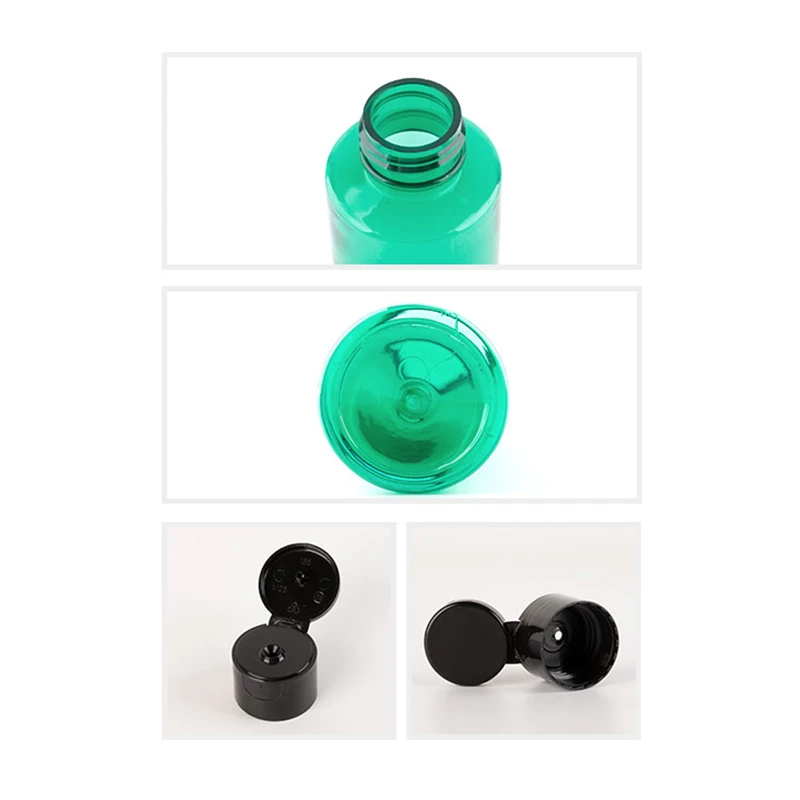 100ml 120ml X 40 Brown  Bottle Flip Cap White Transparent Black Lids Plastic Hair Conditioner Bottles Small Shampoo Container