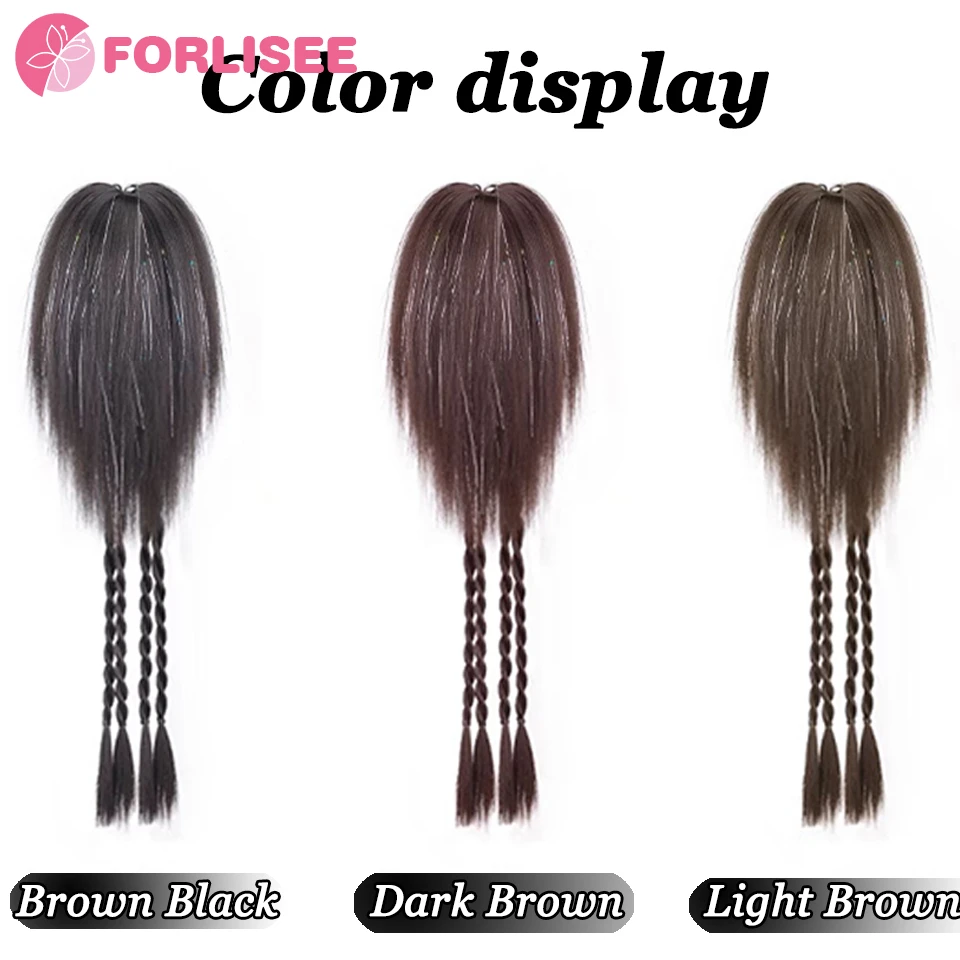 Synthetic Waterfall High Ponytail Wig Increases Hair Volume Claw Clip Braids Suitable For Female Concert Parties Daily Wear