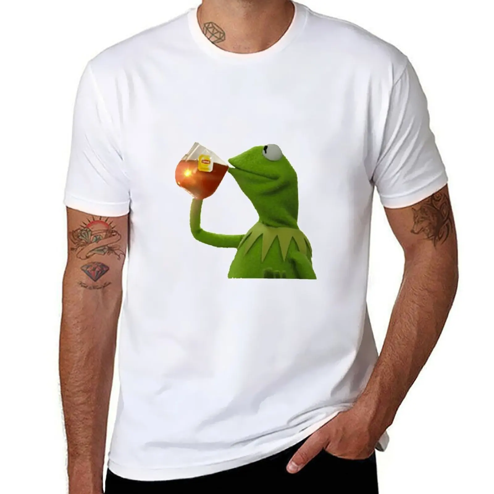 

Sipping tea meme T-Shirt essential t shirt t shirt man cotton T-Shirt