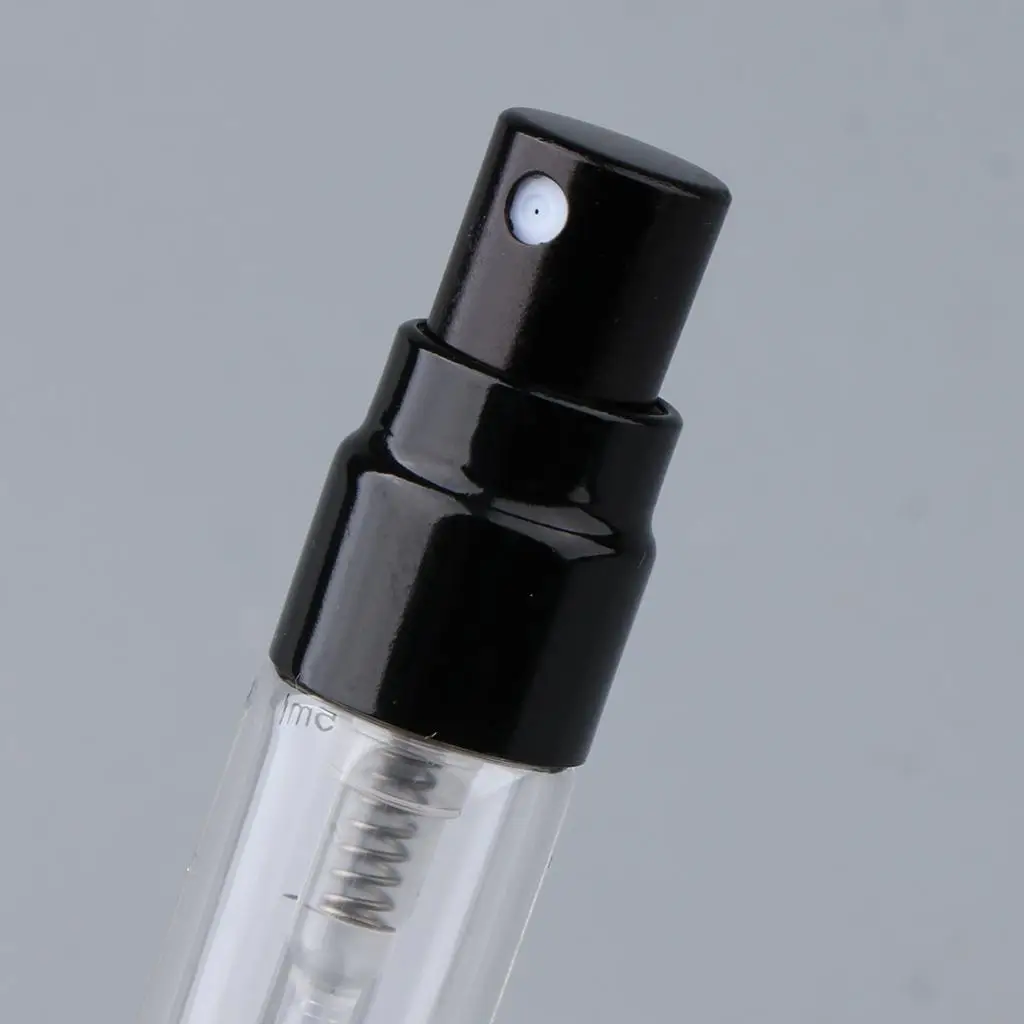 Set mit 5 Stück 10 ml Mini tragbarer nachfüllbarer Parfümduft-Aftershave-Sprühgerät, leere Sprühflaschen für Reisen, Geldbörse mit Skala