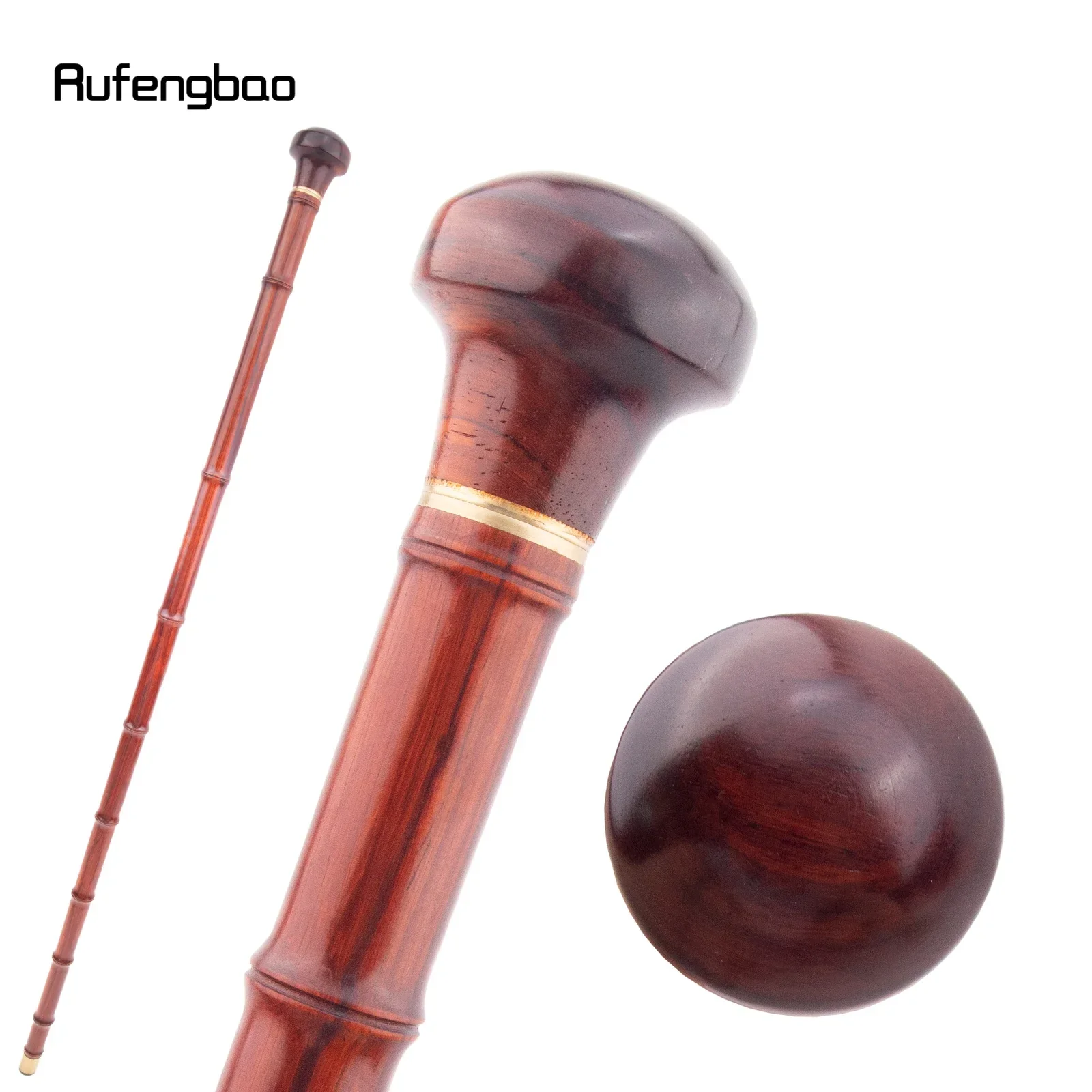 Red Round Wooden Bamboo Joint Walking Stick Decorative Party Wood Cane Halloween Mace Wand Crosier 89cm  Performance Stage Cane