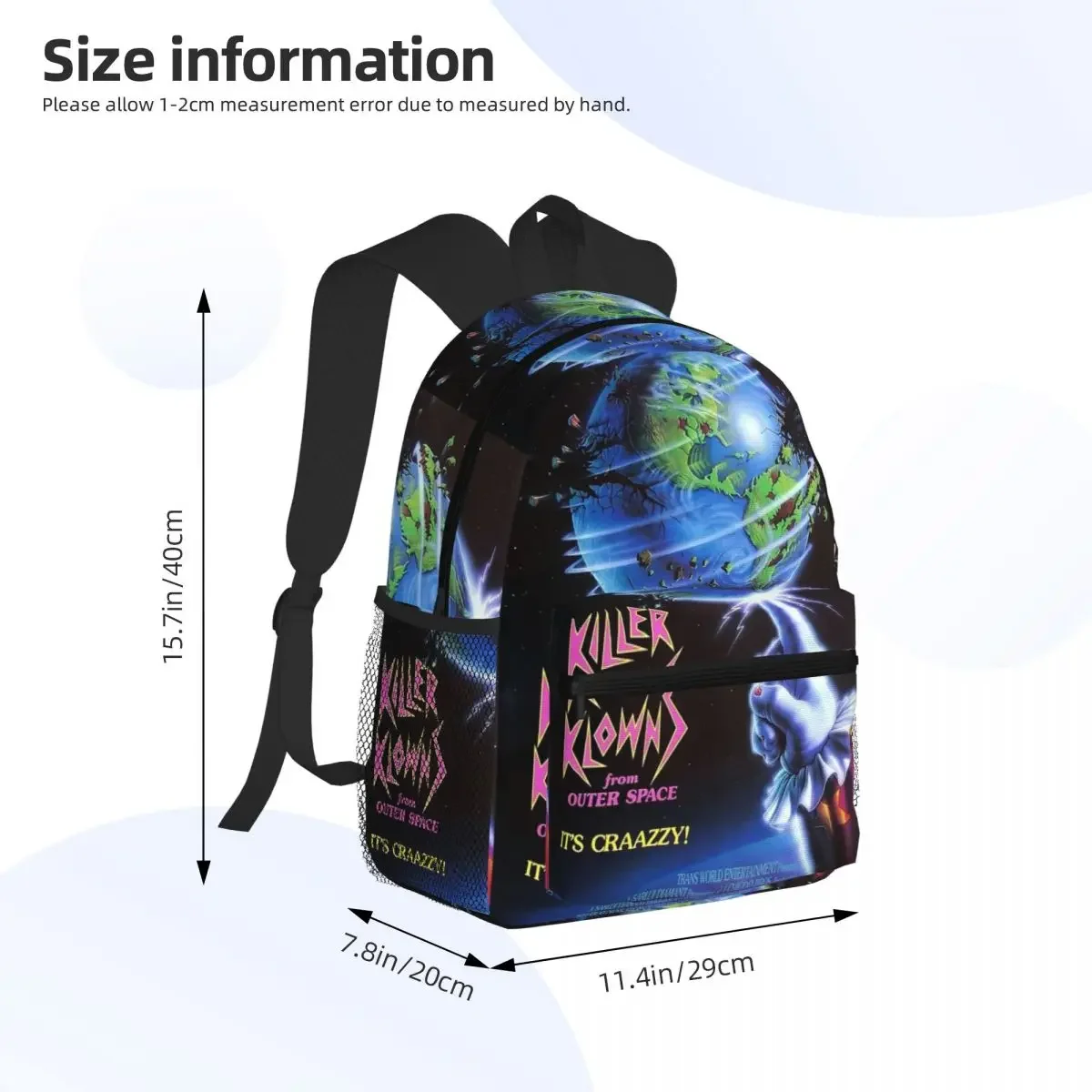 Killer Klowns From Outer Space Student Backpack School Bag Hiking Travel Daypack for Men Women Fashion Bookbag Shoulder Bags