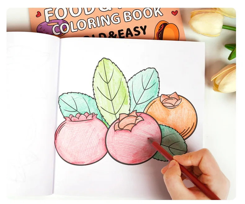 Eksplozje Nowe Książeczki do Kolorowania Książeczki do Kolorowania Jedzenie i Owoce Kreskówkowe Graffiti Książeczki do Kolorowania dla Dzieci Powyżej 4 Lat.