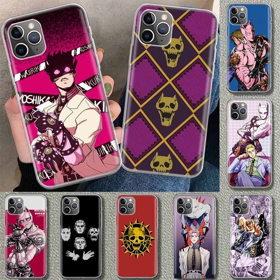 Anime JoJo Killer Queen Phone Case Cover for iPhone 11 12 13 14 15 16 Pro Max Apple X XS XR 7 Plus 8 + Art Customized Fundas 11 