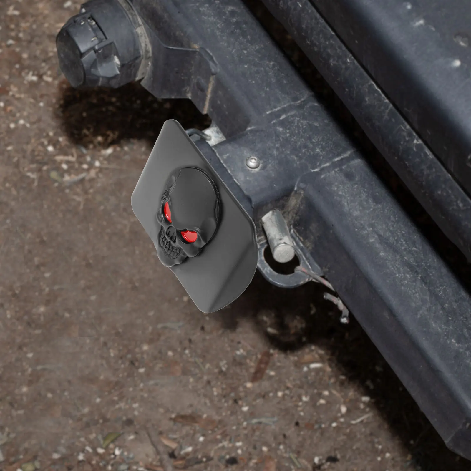 

Unique Skull Trailer Hitch Cover Metal Long Lasting Towing Accessory Prevents Rain Debris Simple Installation Fits Most Vehicles