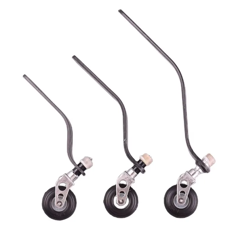 1 Set Carbon Fiber Landing Gear PU Wheel Steering Kit for 26CC 50CC 100CC Gas Engine Fixed‑Wing Drone Aircraft Accessories