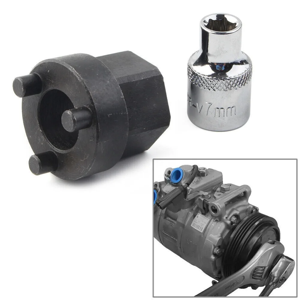 Carro a/c compressor de embreagem hub removedor ferramenta para mercedes modelos para 7seu17c 5se09c 5sel12c 6sel14c 6seu14c 6seu16c