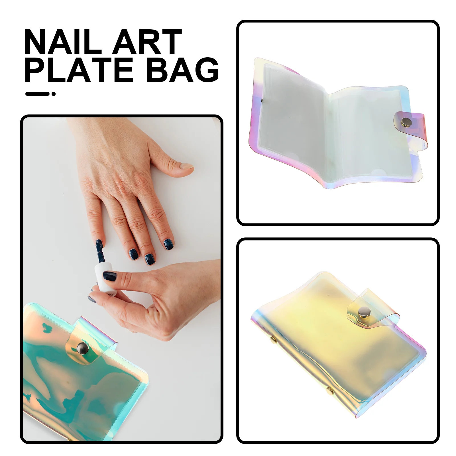 Nail Stencil Card Holder Brackets Template Die Cards Bag Stamping Plates Storage Case The Pet Pouch Organizer