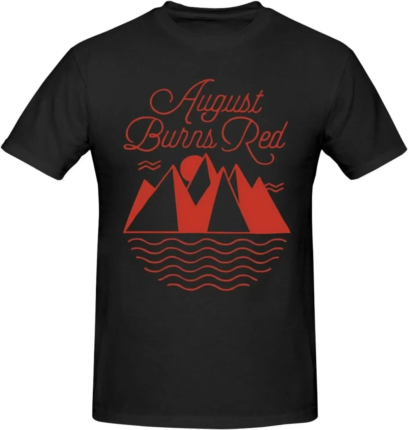 August Band Burns Red Men's Crew Neck Short Sleeve Tops Trend Versatile T-Shirt