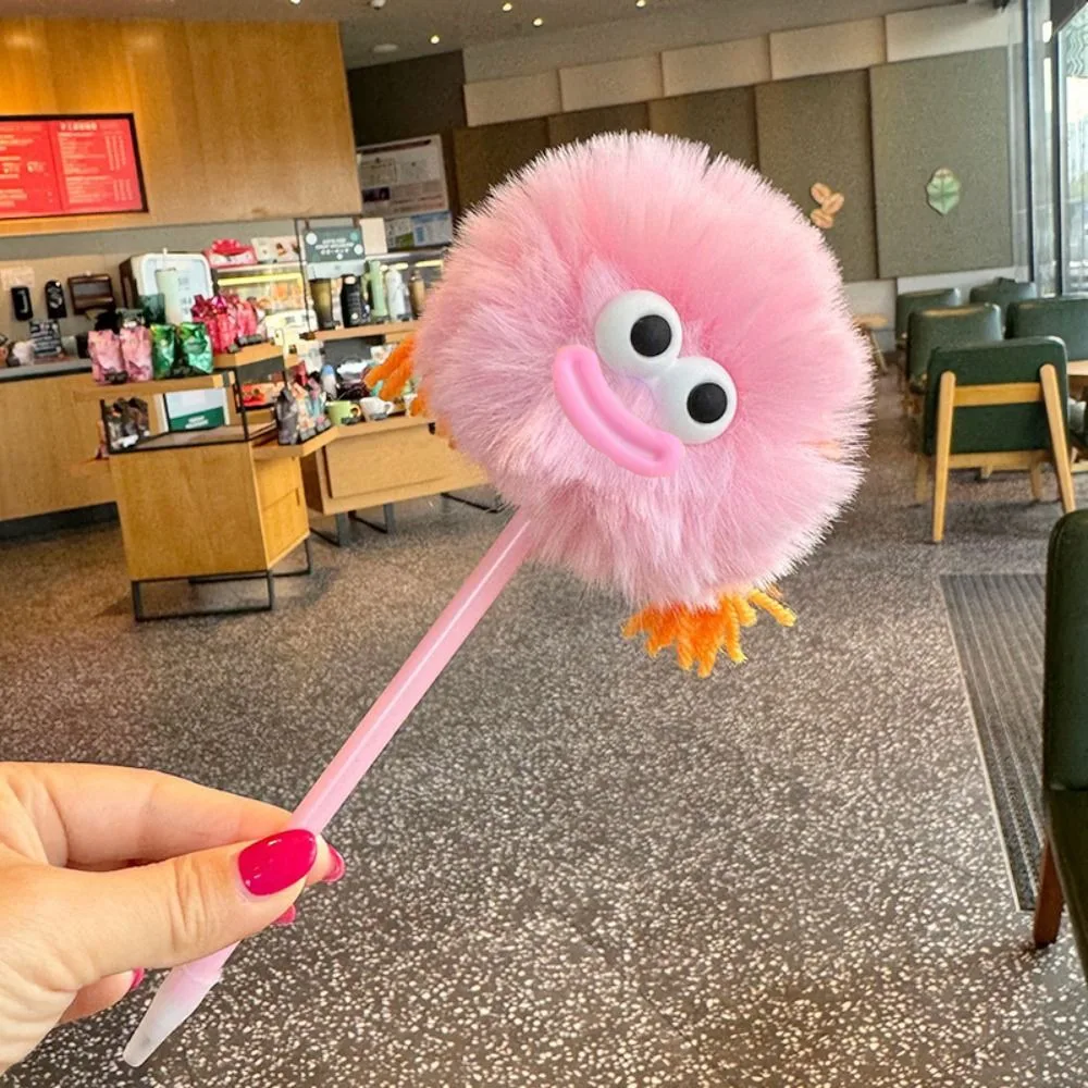 

Ugly Braided Doll Children's Plush Pen Iridescence Sausage Mouth Plush Gradient Ballpoint Pen Writing Signing Handwriting