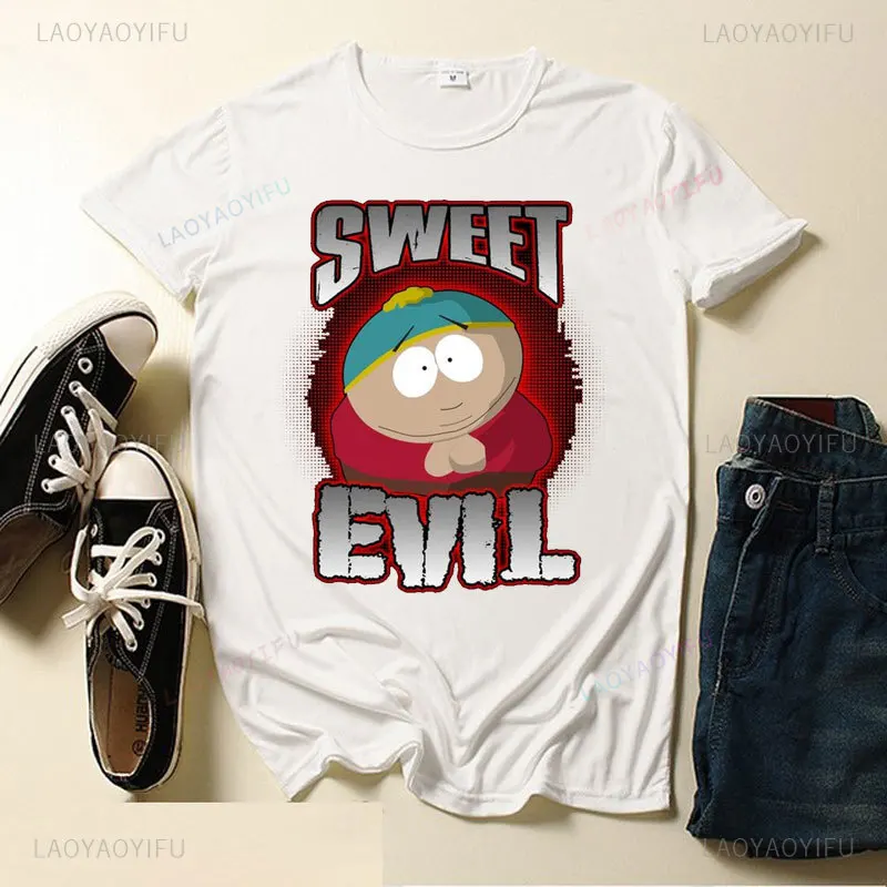تي شيرت مطبوع عليه رسوم كرتونية من جنوب بارك ، كارتون لطيف ، قميص برقبة دائرية ، قميص بأكمام قصيرة ، ملابس الشارع الفكاهية ، الصبي البدين الصغير ، الصيف #5