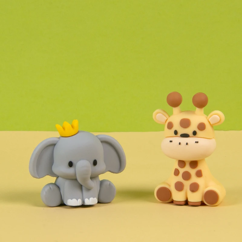Jungle Safari Animal Cake Decoration Lion Giraffe Monkey Elephant for Baby Shower Cake Decorations First Birthday Party Gift