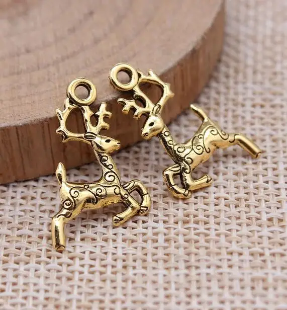 20pcs 22x14mm Alloy Charm Elk Deer Charm For Jewelry Making EF3798