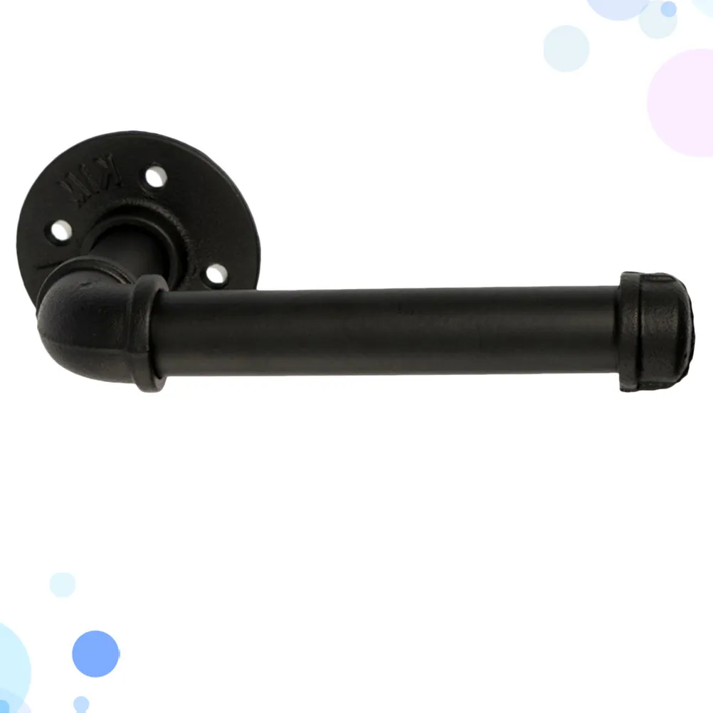 

Retro Iron Pipe Wall Mounted Toilet Paper Holder Shelf for Bathroom Home Decor Black Heavy Duty Tissue Roll Rack Iron Art Wall