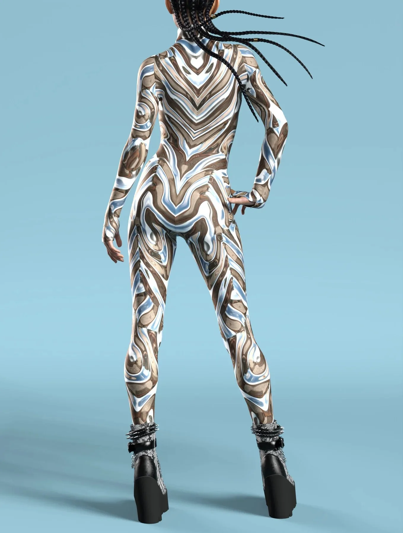 Damen Herren Muskel-Mensch Wüste Dazzle in Sieben Farben 3D-Druck Verkleidungs-Jumpsuit Halloween-Party Cosplay-Kostüme Outfit – Detail 3