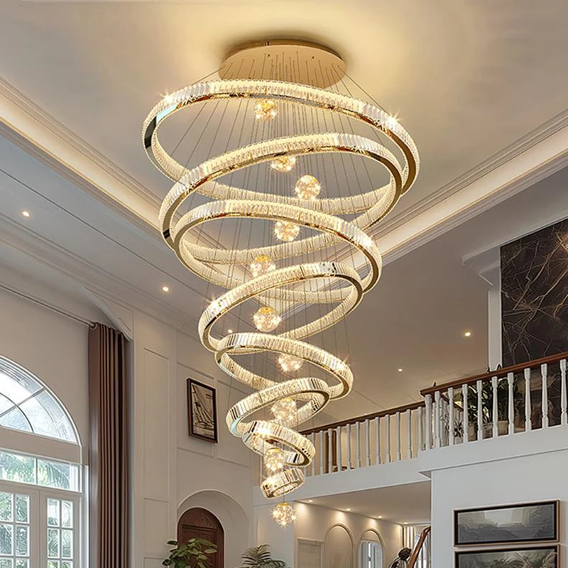 

Modern home decoration crystal chandelier, stair Pendant lamp, living room Pendant lights, interior lighting