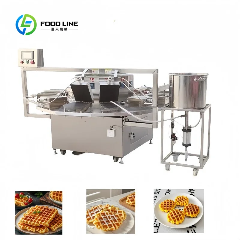 Industrial Grade Waffle Baking Machine Complete Waffle Cone Wafer Biscuit Production Line