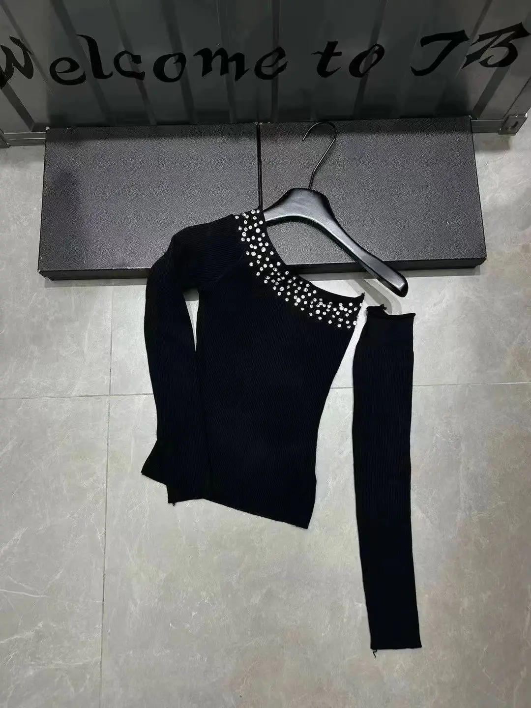 하이 퀄리티 여성용 다이아몬드 외피 칼라 긴팔 스웨터 탑, 겨울 신상
