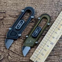 TWOSUN EDC Mini Cutting Knife M390 Blade TC4 Titanium PEI Handle Camping Art Knife TS488