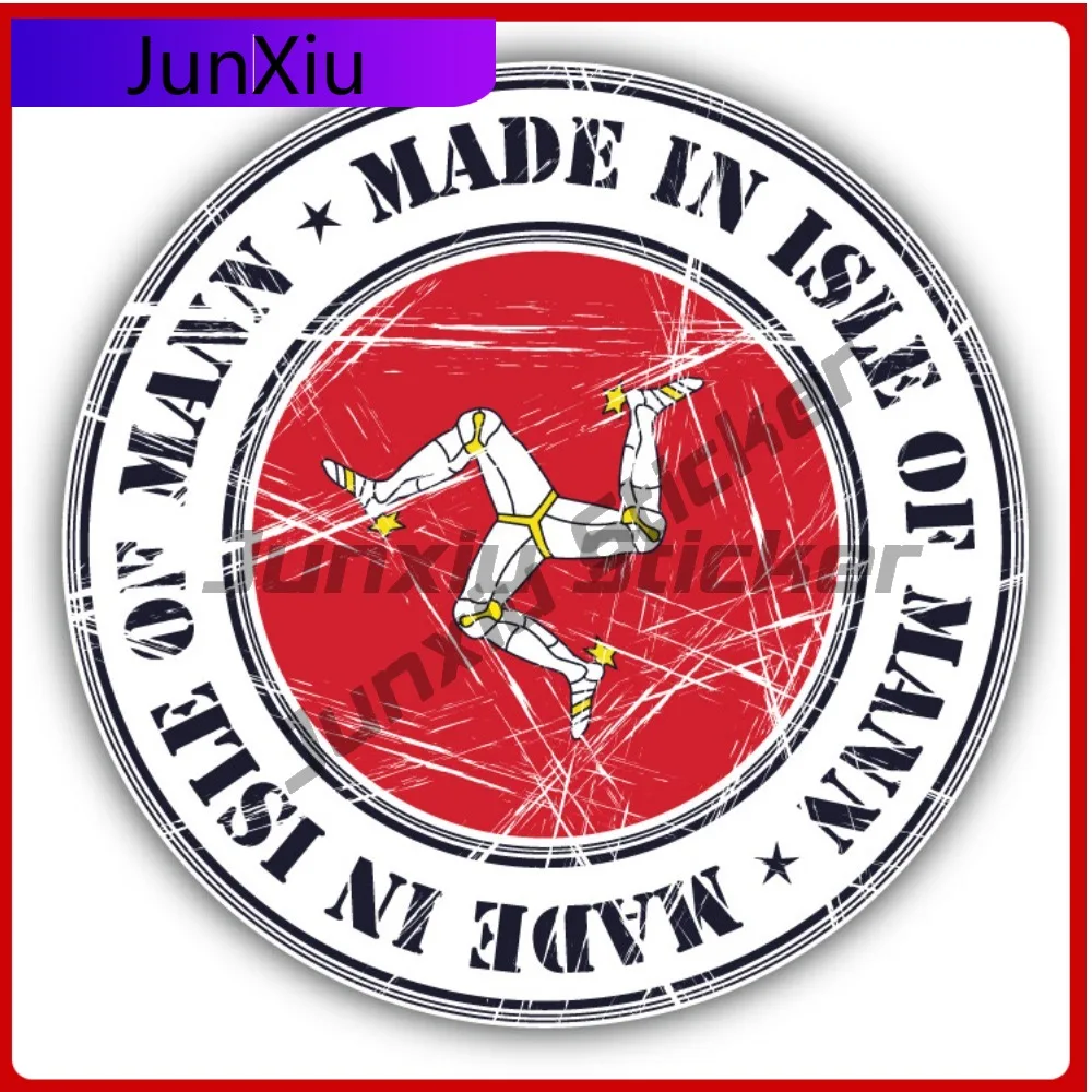 

Made In Isle Of Man Grunge Flag Stamp Car Decal Bumper Stickers Cute Style Truck Use For Car Window Vehicle Exterior Decorati