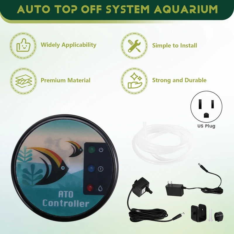 Smart ATO System For Aquariums  Auto Top Off Water Filler With Magnetic Installation Max Tank Thickness 12.5Mm US Plug