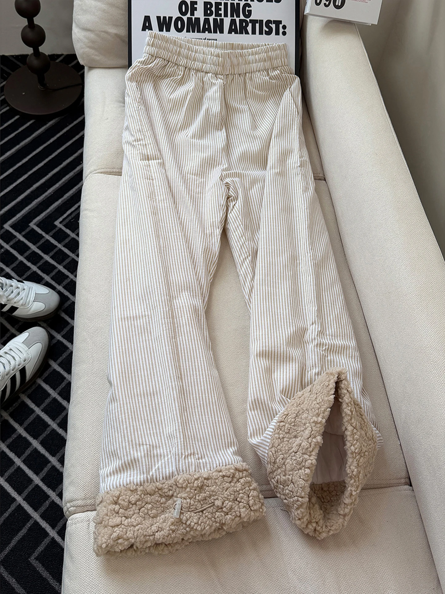 

Thickened Lamb Velvet Pants Men's Winter Anti-Wind Cold Proof Cotton Trousers Lazy Style Casual Pants Straight Leg Long Pants