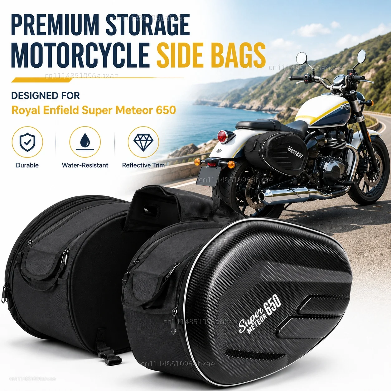 For Royal Enfield Super Meteor 650 2023-2026 2PCS Motorcycle Pannier Bags Luggage Saddle Bags Side Storage Fork Travel Pouch Box