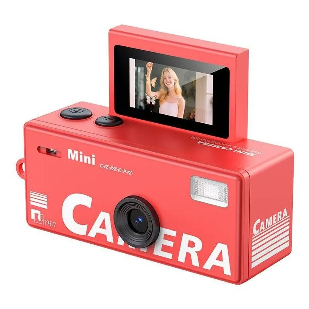 Gifts Flip Screen Keychain Thumb Camera Retro Bag Charm Digital Camera Mini with Video Recording Outdoor Sports Camera