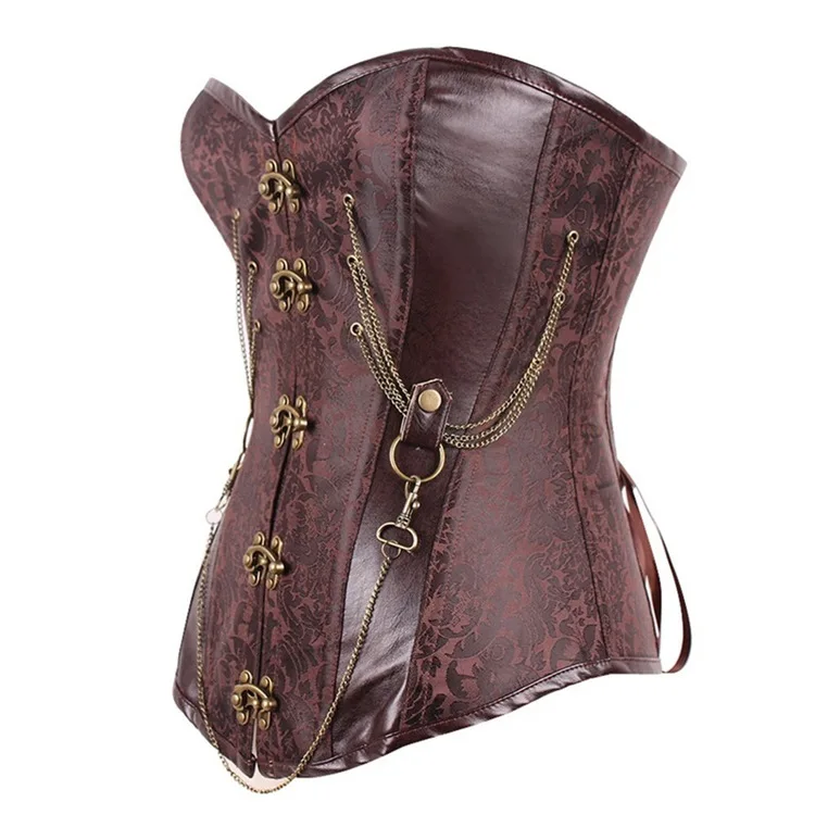 Steampunk Corset for Women\'s Body Shapewear Gothic Overbust Corsets Vintage Burlesque Waist Cincher Lace-up Corsets