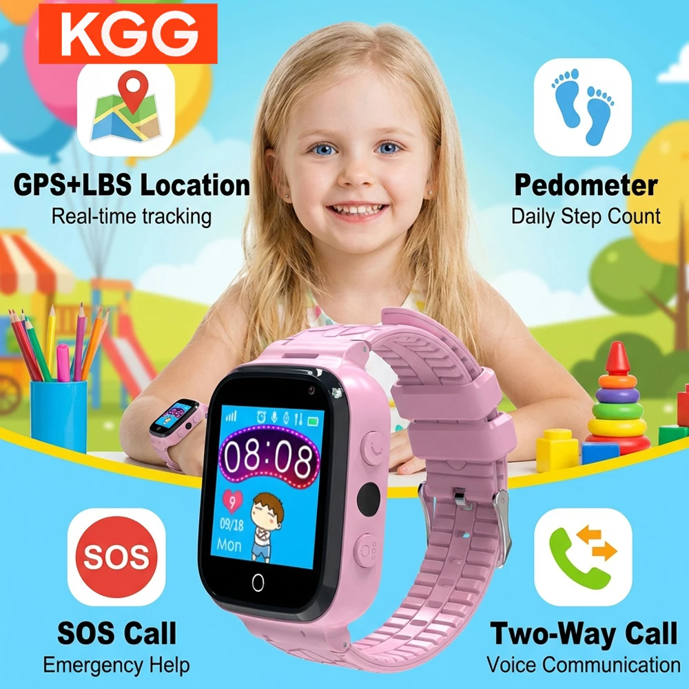 

Детские умные часы 2G с GPS-трекером, голосовым чатом, камерой, фонариком, SIM-картой для звонков, функцией SOS, подарок на день рождения для девочек и мальчиков