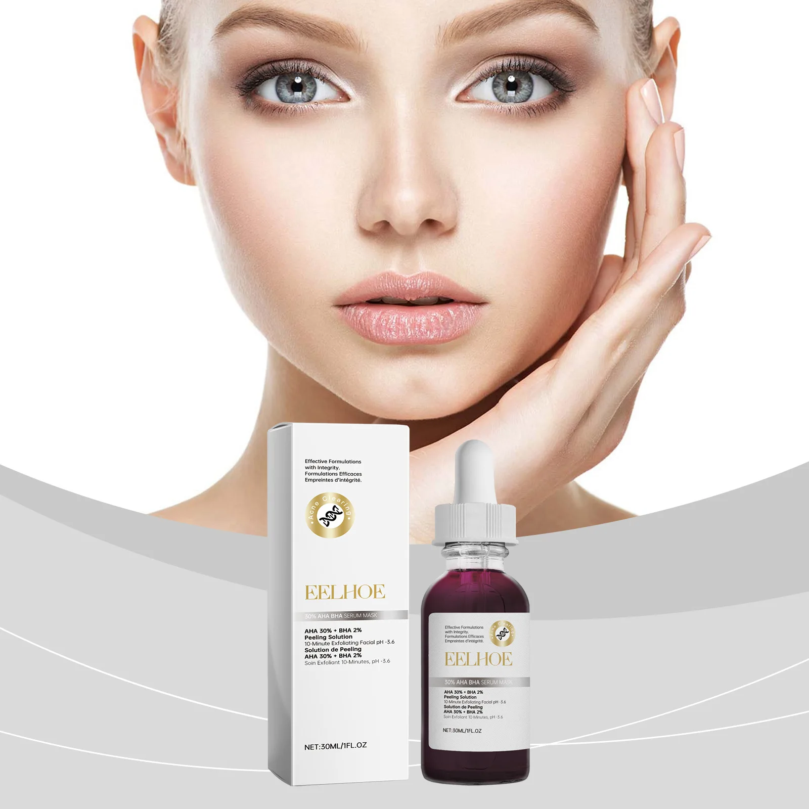 

30% Fruit Acid Salicylic Acid Essence Deep Cleansing Moisturizing Skin Essence Anti-aging Reduces Wrinkles Fine Lines Anti-Acne