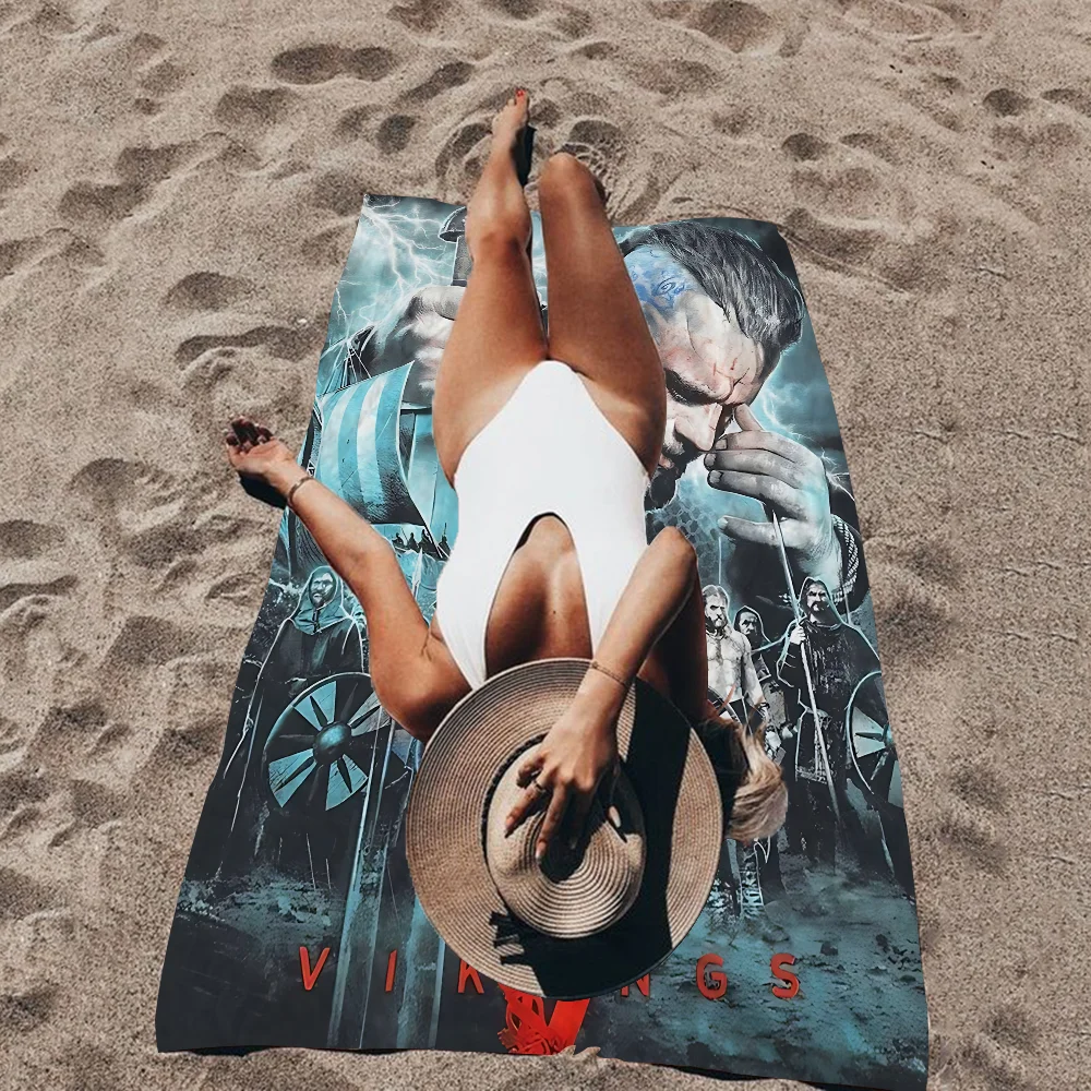 Movie V-Vikings Classic Vintage Microfiber Beach Towel Absorbent Quick Dry Soft Yoga Swimming Resort Mountain Climbing Towel