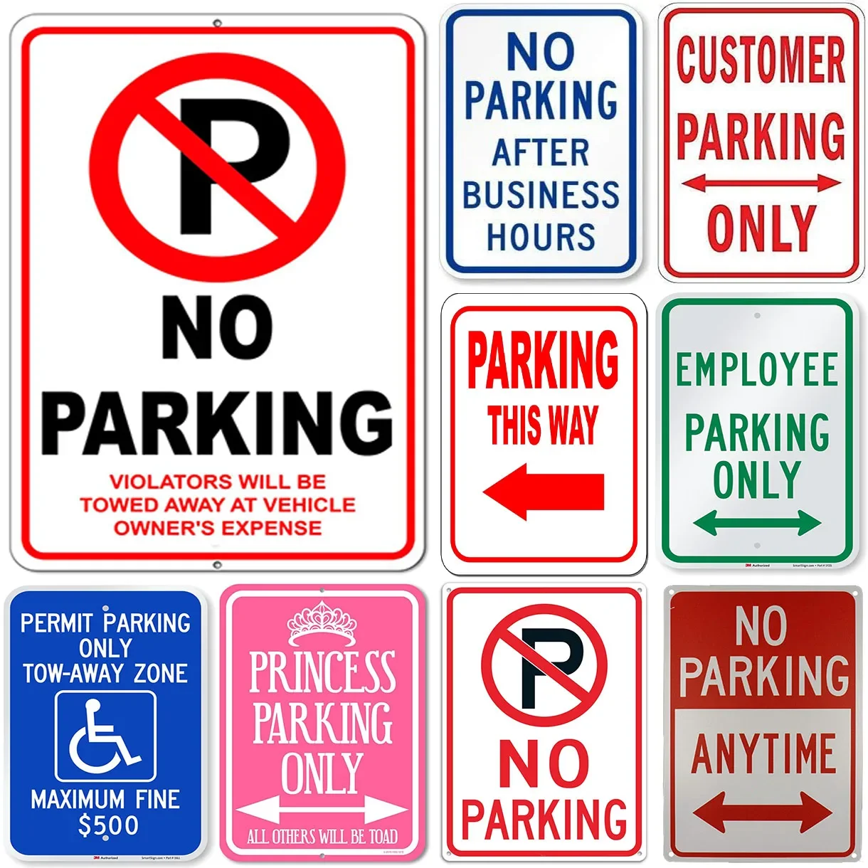 1pc No Parking Anytime Metal Sign Plaque Vintage Decoration for Garage Home Cafe Game Room Club Bar 8×12 Inch