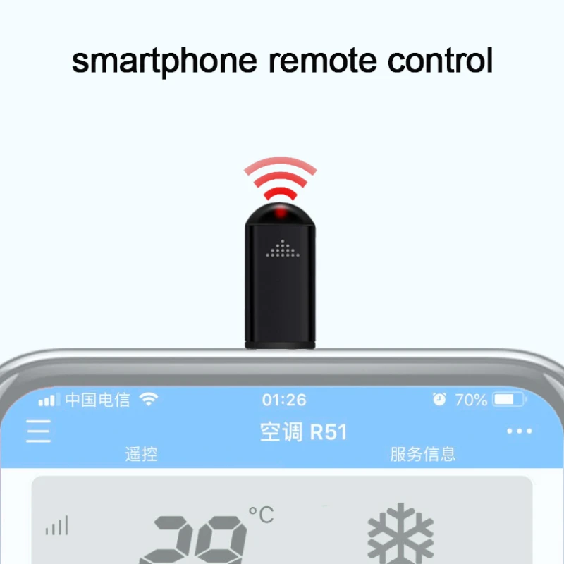 Smartphone Controle Remoto IR Blasters, Tipo C USB, Iluminação, Universal, Smart Infrared App, Adaptador de Controle para TV, Ar Condicionado