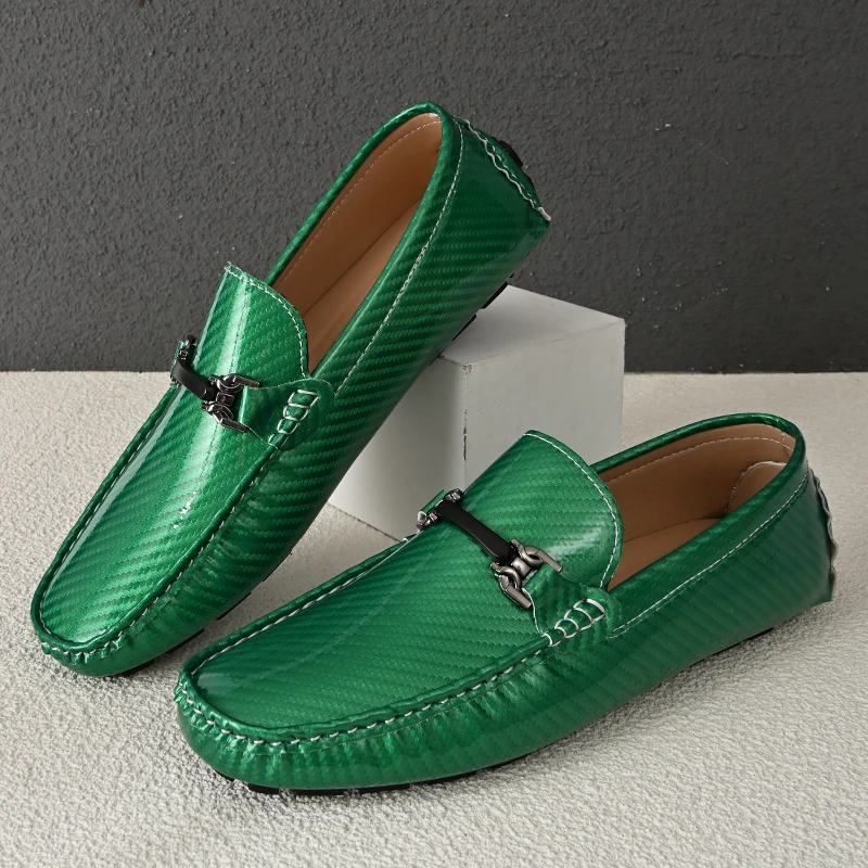 Yrzl Mode Slipper Herren hand gefertigt lässig Slip on Schuhe Pu Leder Herren Slipper Outdoor bequeme atmungsaktive Herren Fahr schuhe