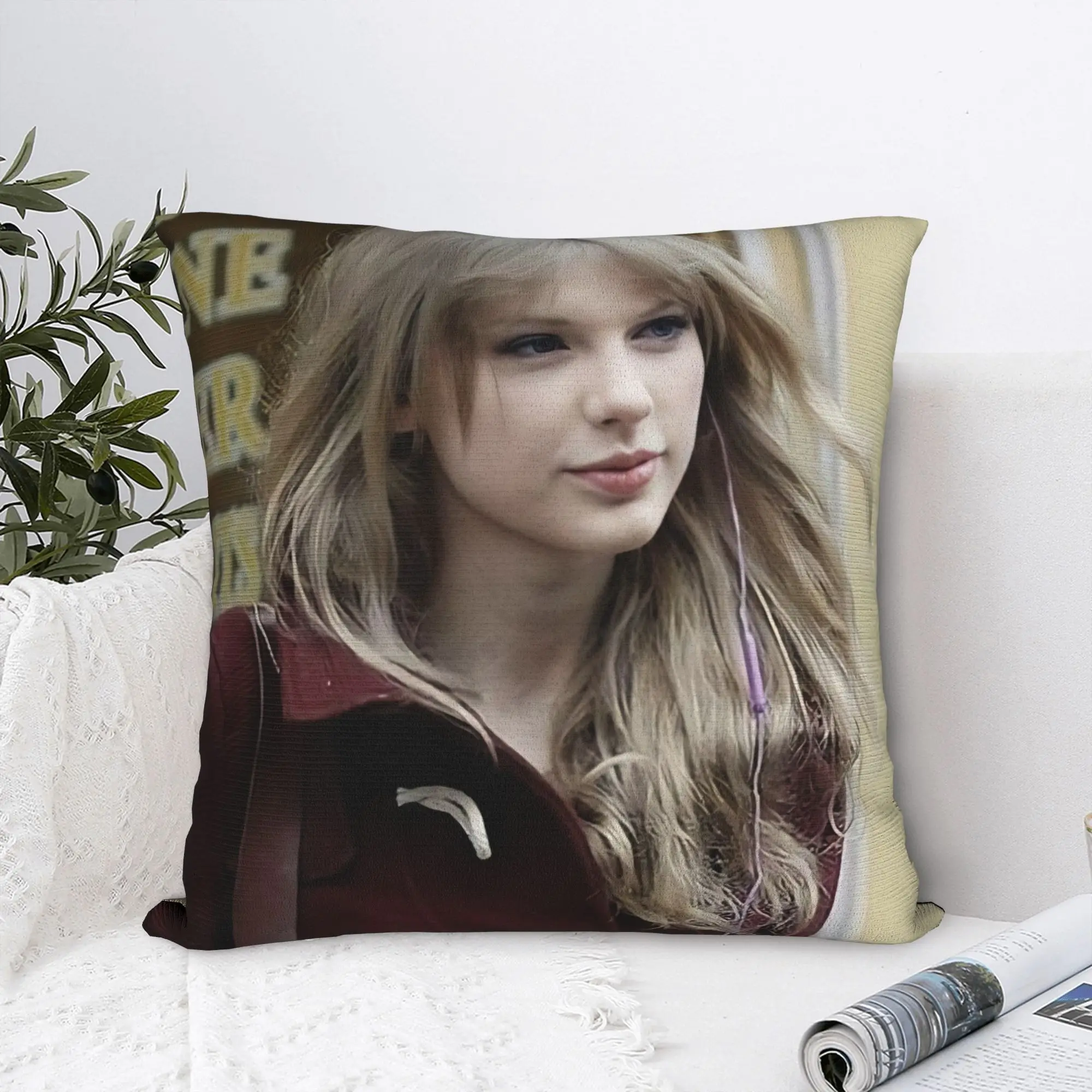 Trendy Singer Girl Pillow Case  Retro Trendy Pillow Cover Graphic Pillowcases For Living Room Chair