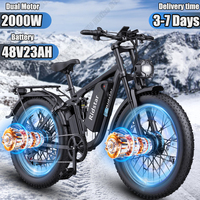 Ridstar E26Pro Electric Bicycle 2000W Powerful Dual Motor 48V23AH Battery Mountain E-bike 26*4.0-In Fat Tire Snow Electric Bike