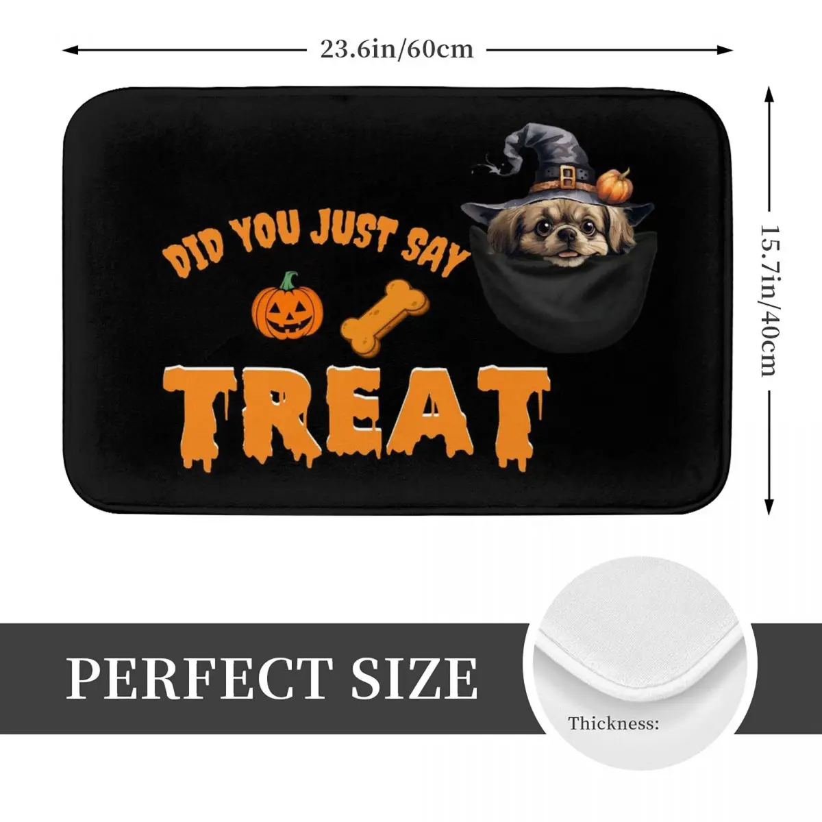 Dog In A Pocket Pekingese Halloween Design Doormat Non-slip Super Absorbent Bath Mats Home Entrance Rugs Kitchen Carpet Footpad