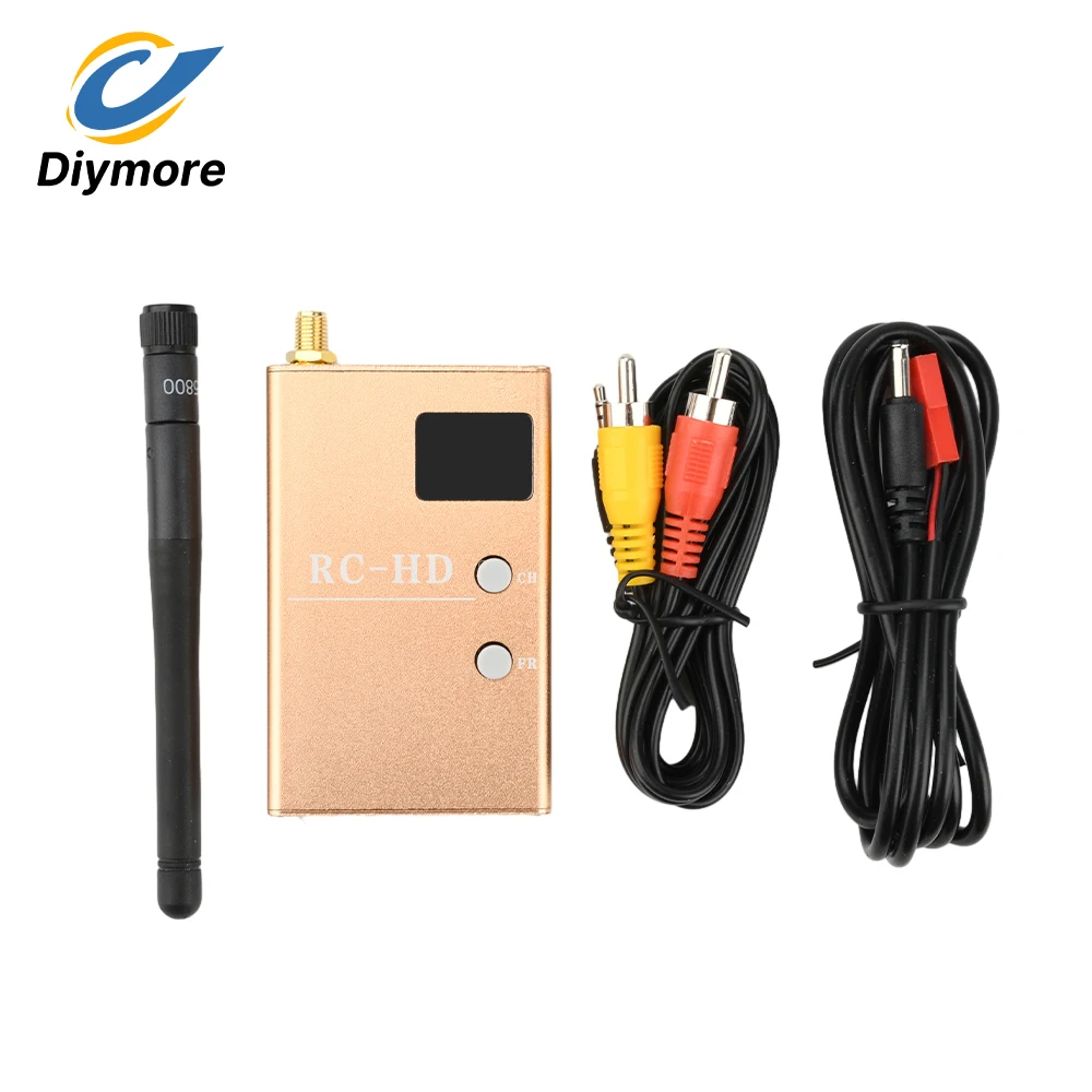 Receptor HDMI RC832HD RC-HD FPV 5.8G/5.8GHz de 48 Canais com Áudio/Vídeo e Cabo de Alimentação para Quadricópteros F450/S500/S550 RC832