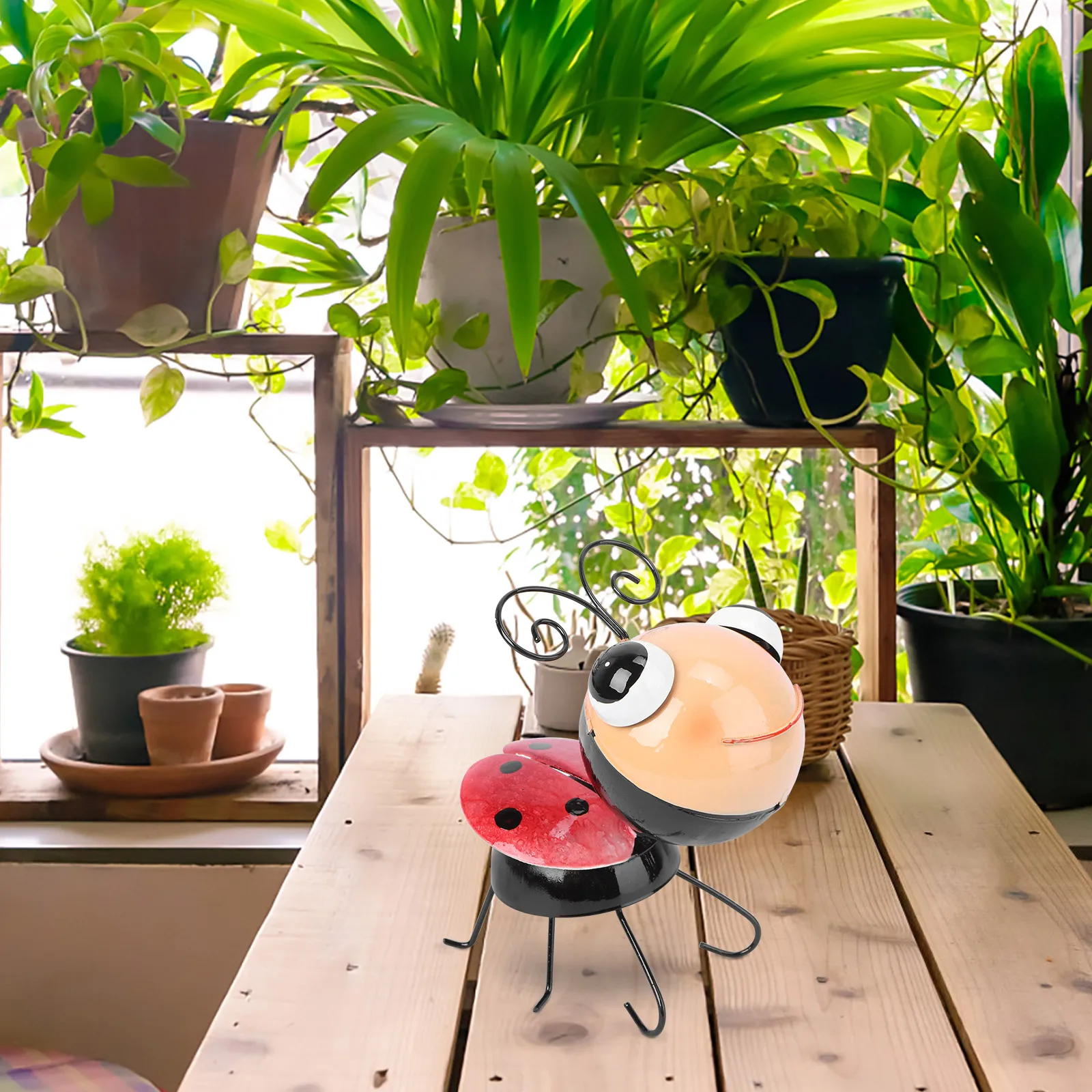 

Ladybug Yard Lawn Decoration Home Office Iron Ladybug Decor Crafts Garden Garden Statue Decoration Crafts
