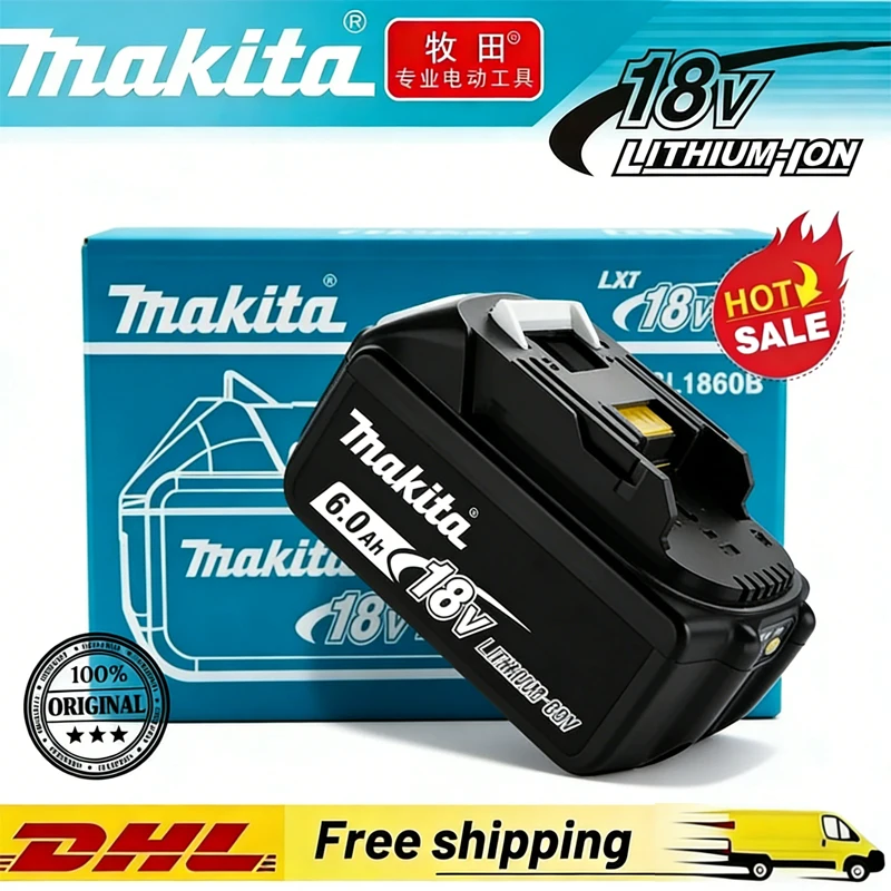 

Makita 18V 6000mAh Lithium-Ion Rechargeable Battery with LED Charger Electric Tools Replacement Battery